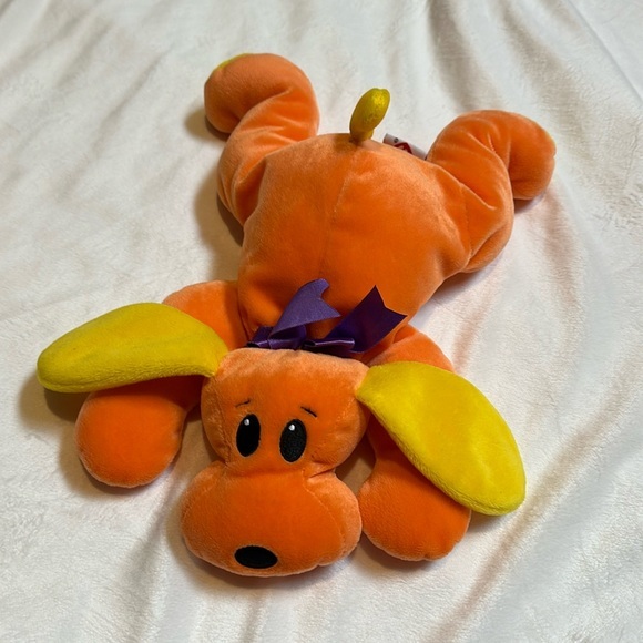 Ty Pillow Pals Woof the Orange Dog Plush Stuffed Animal 1998 Vintage Toy - Picture 1 of 7